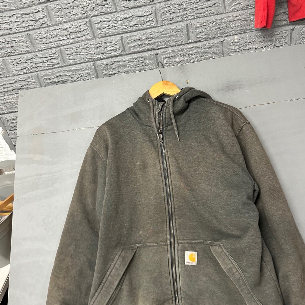 Carhartt Rain Defender Loose Fit Full Zip Hoodie‎ Mens Medium Faded Black Cha